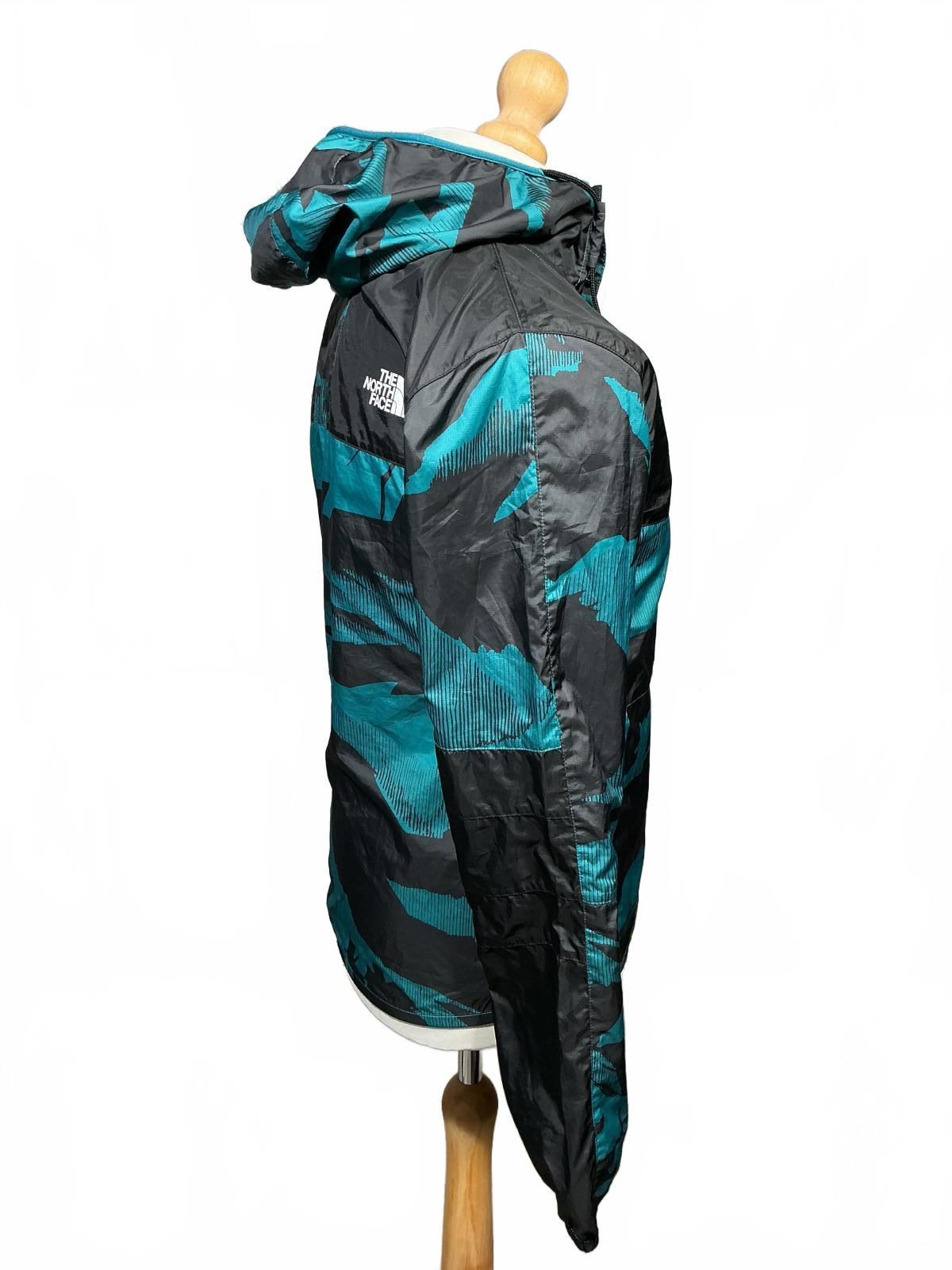 The North Face Men's Windbreaker Jacket 30 year edit Black and Teal Camouflage