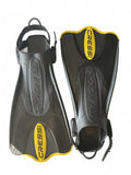 Cressi Rondine Palau Adjustable Swim Fins Flippers Size M-L Black Yellow Uk7-10