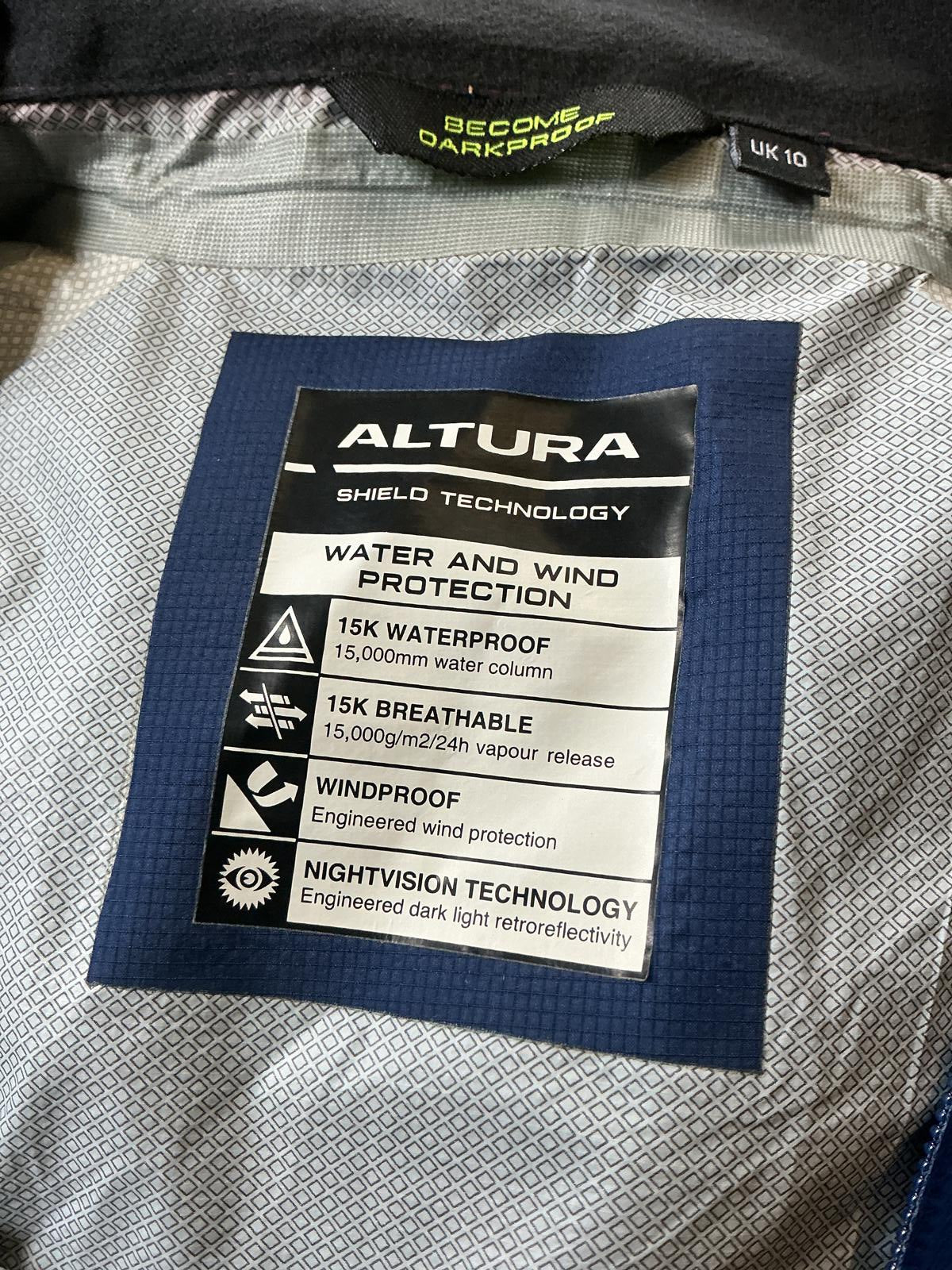 Altura Darkproof Nightvision Navy Reflective Waterproof Cycling Jacket Size 10
