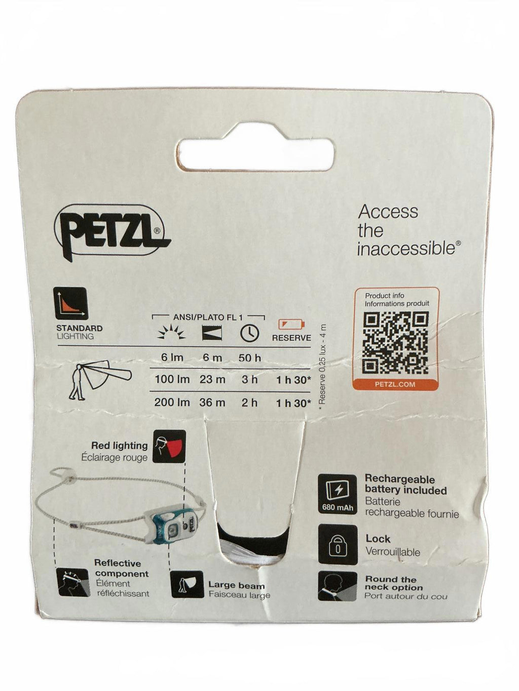 Petzl Bindi USB Rechargeable Headlamp - 200 Lumens, Lightweight 35g
