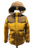 The North Face ladies Yellow and Brown Puffer Jacket with Hood