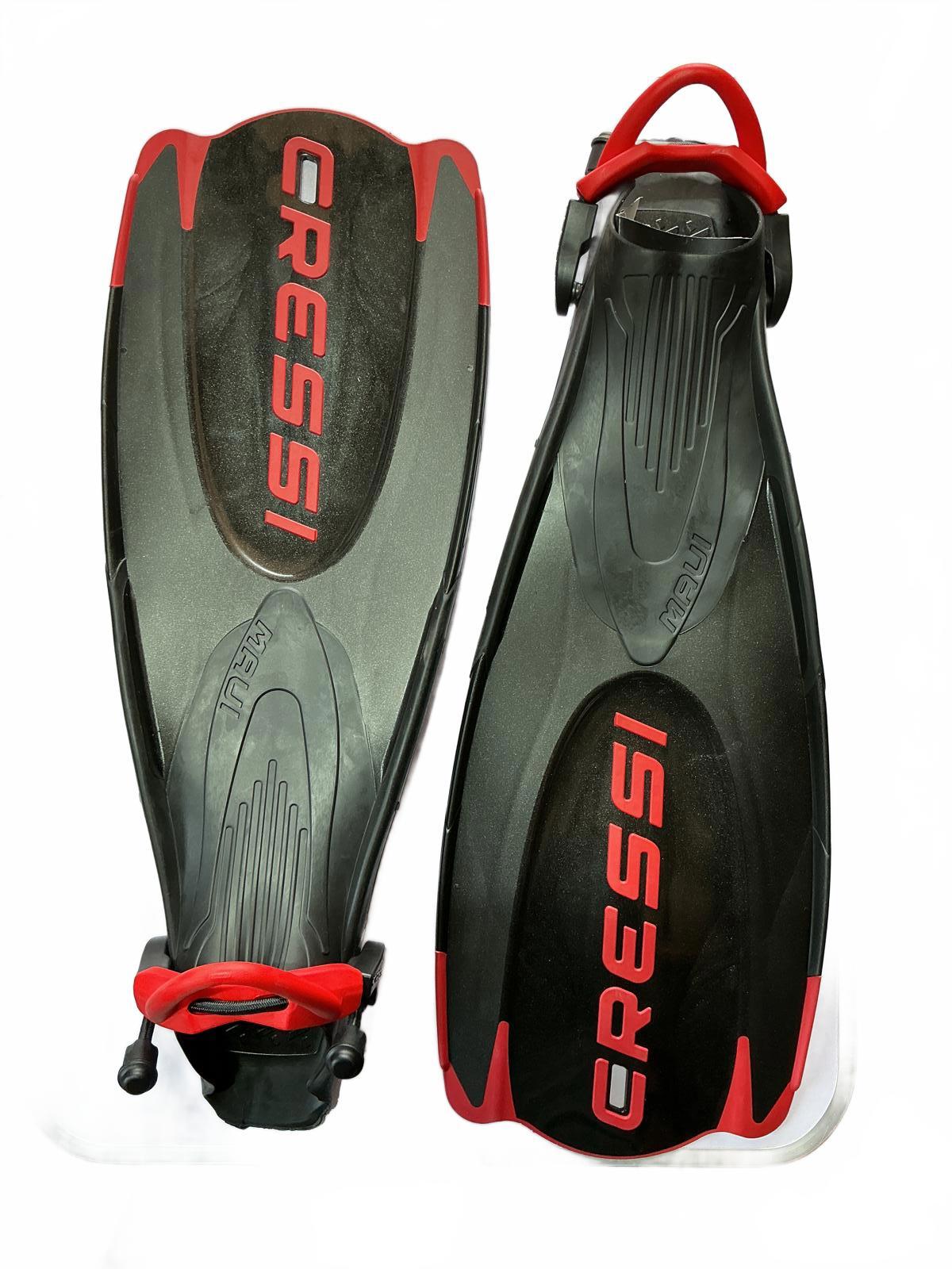 Cressi Maui Diving Swim Fins Adjustable Size  S-M 4-7 Black Red Comfortable