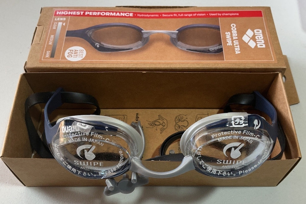 Arena Cobra Ultra Swipe Swimming Goggles Clear/Shark/Grey