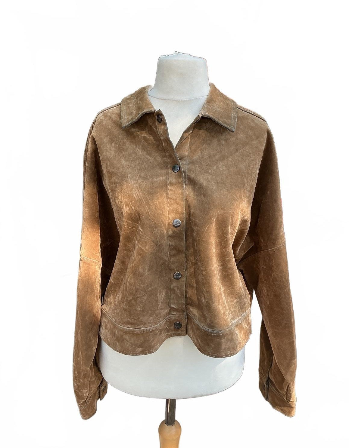 Adidas Brown Suede Jacket Size Large Stylish and Comfortable