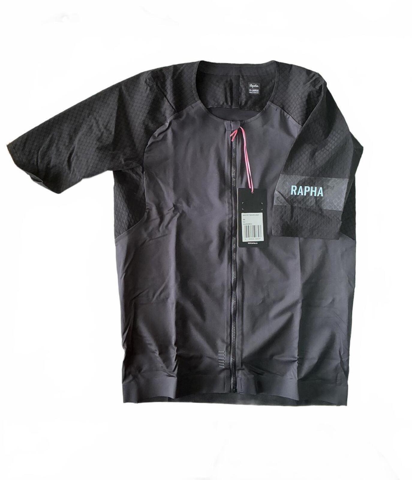 Rapha Men’s Cycling Jersey Black Size Regular XL Lightweight Breathable