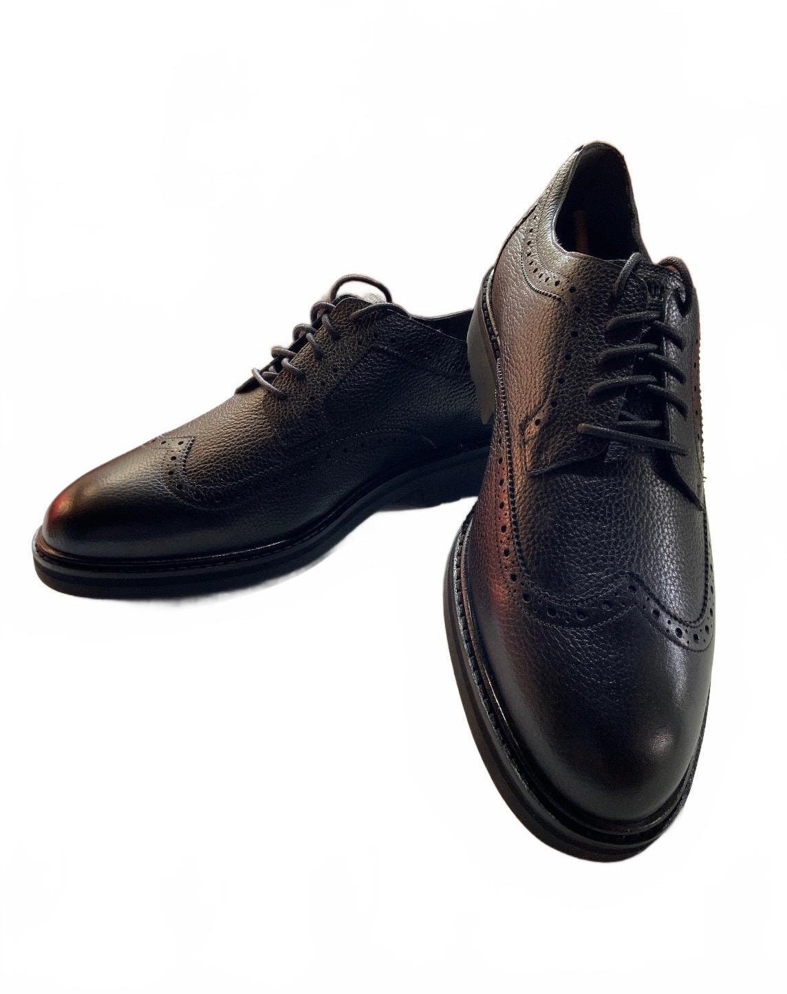 Vionic Black Leather Brogue Shoes UK Size 11.5 Classic Style Comfortable