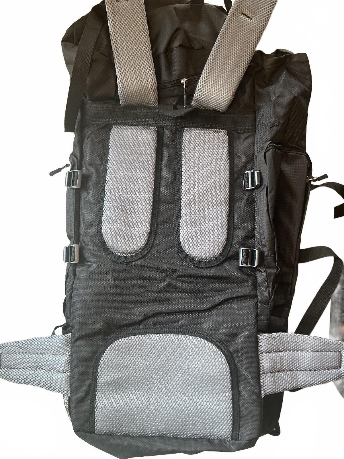 EVEVEME 90L Black Large Capacity Hiking Backpack Outdoor Rucksack