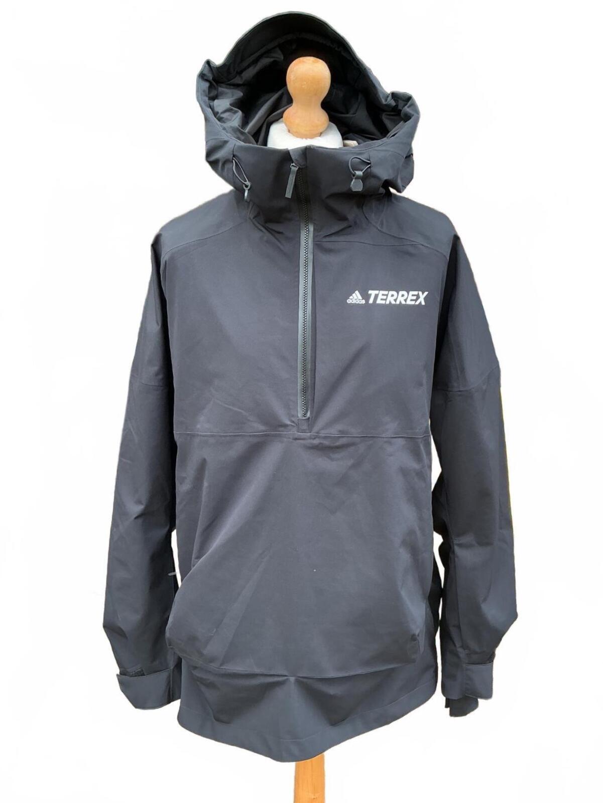 Adidas Terrex Black 2L Waterproof Hooded Jacket Size Regular XL Outdoor Coat